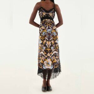 Farm Rio Snake Garden Silky Midi Dress size M